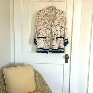 H&M smoking jacket pajama top sm